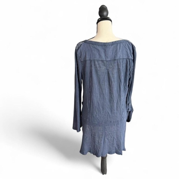 Free People We The Free Blue Long Sleeve Henley Tunic Top Women's X Small - Picture 4 of 8